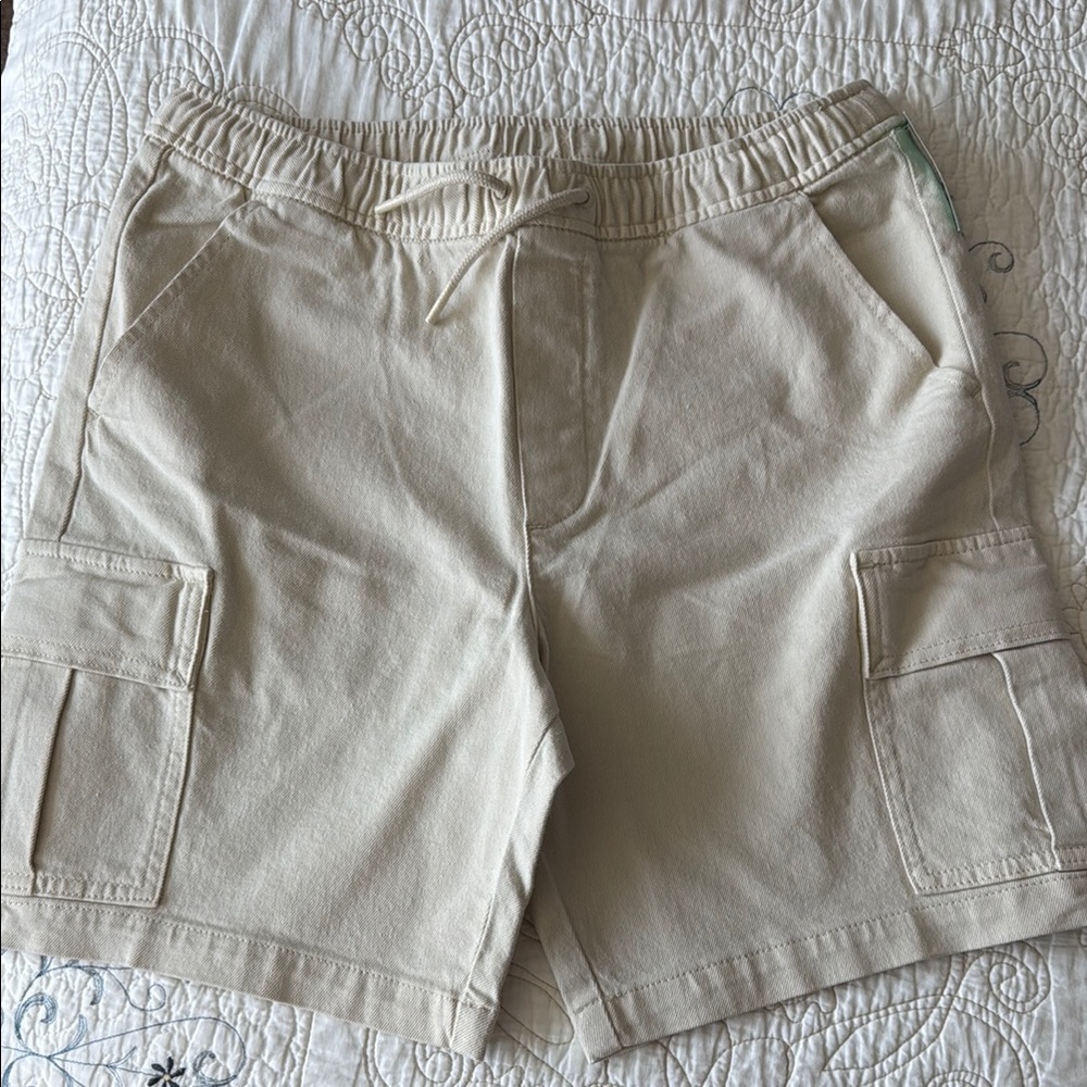 Kids Cream Cargo Shorts